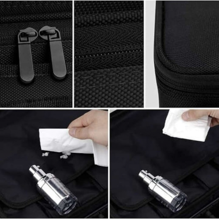 Geanta cosmetica profesionala VarioShop®, ideala pentru calatorii, vacante sau deplasari, utilizare universala, variante de compartimentare la alegere, impermeabila, 26 x 9 x 22 cm, neagra [33]