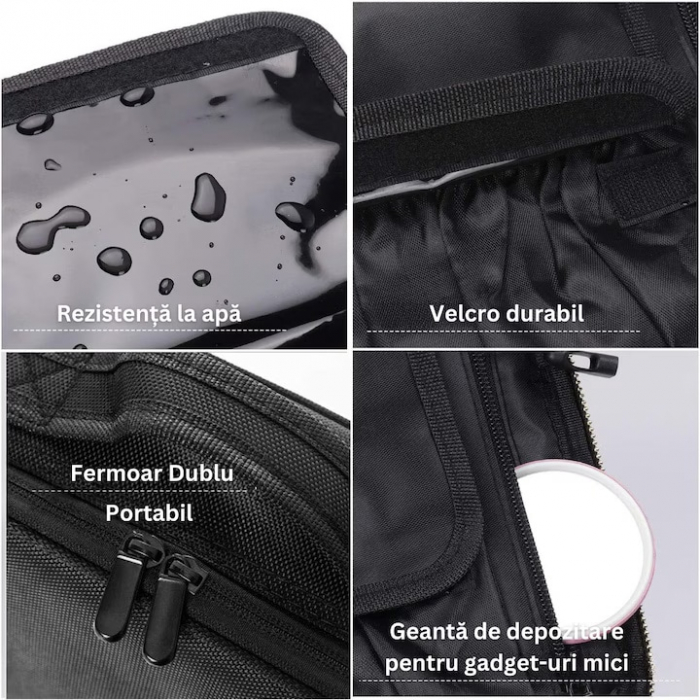 Geanta cosmetica profesionala VarioShop®, ideala pentru calatorii, vacante sau deplasari, utilizare universala, variante de compartimentare la alegere, impermeabila, 26 x 9 x 22 cm, neagra [22]