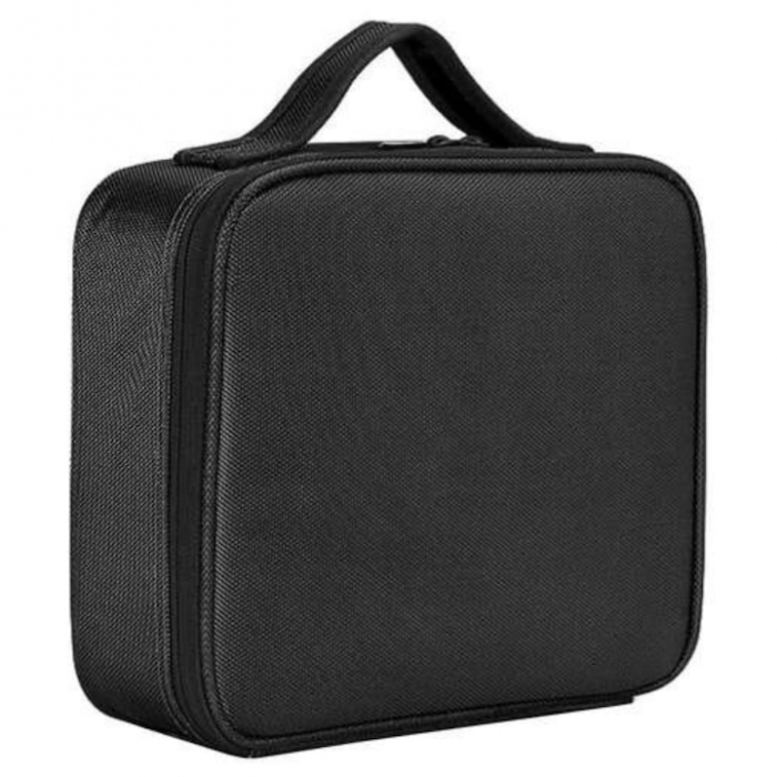 Geanta cosmetica profesionala VarioShop®, ideala pentru calatorii, vacante sau deplasari, utilizare universala, variante de compartimentare la alegere, impermeabila, 26 x 9 x 22 cm, neagra [30]