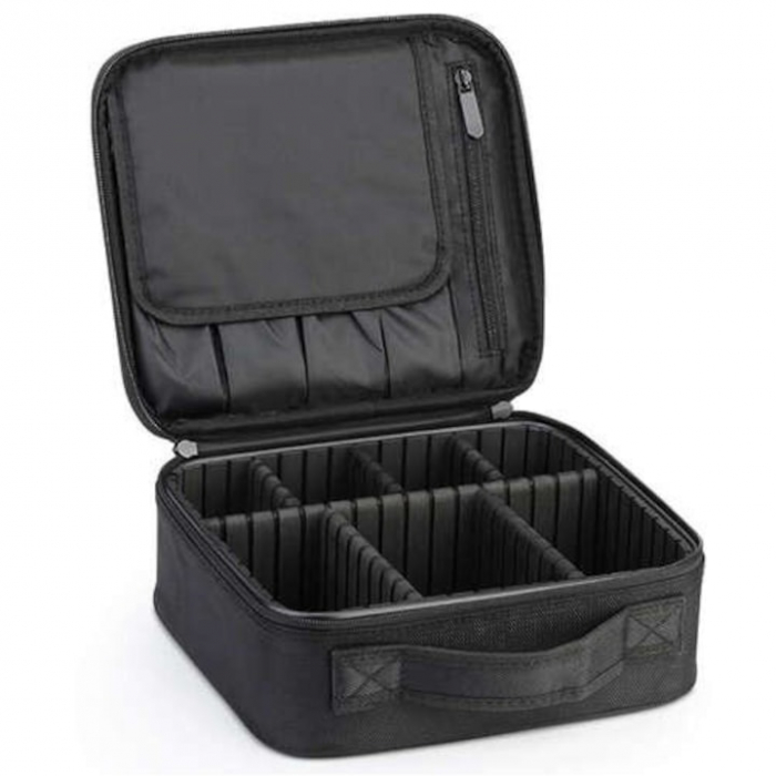 Geanta cosmetica profesionala VarioShop®, ideala pentru calatorii, vacante sau deplasari, utilizare universala, variante de compartimentare la alegere, impermeabila, 26 x 9 x 22 cm, neagra [28]