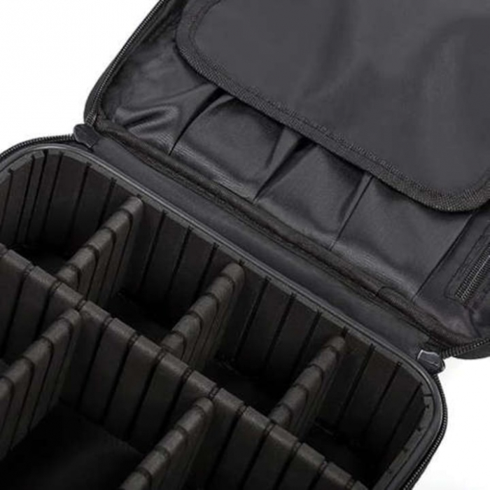 Geanta cosmetica profesionala VarioShop®, ideala pentru calatorii, vacante sau deplasari, utilizare universala, variante de compartimentare la alegere, impermeabila, 26 x 9 x 22 cm, neagra [36]