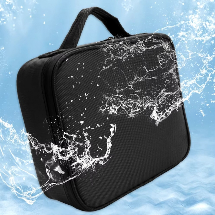 Geanta cosmetica profesionala VarioShop®, ideala pentru calatorii, vacante sau deplasari, utilizare universala, variante de compartimentare la alegere, impermeabila, 26 x 9 x 22 cm, neagra [31]