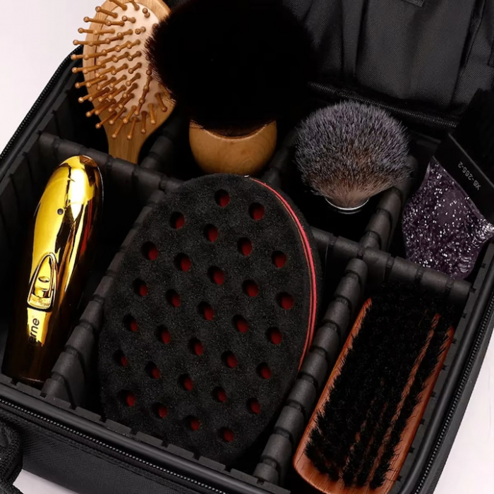 Geanta cosmetica profesionala VarioShop®, ideala pentru calatorii, vacante sau deplasari, utilizare universala, variante de compartimentare la alegere, impermeabila, 26 x 9 x 22 cm, neagra [16]
