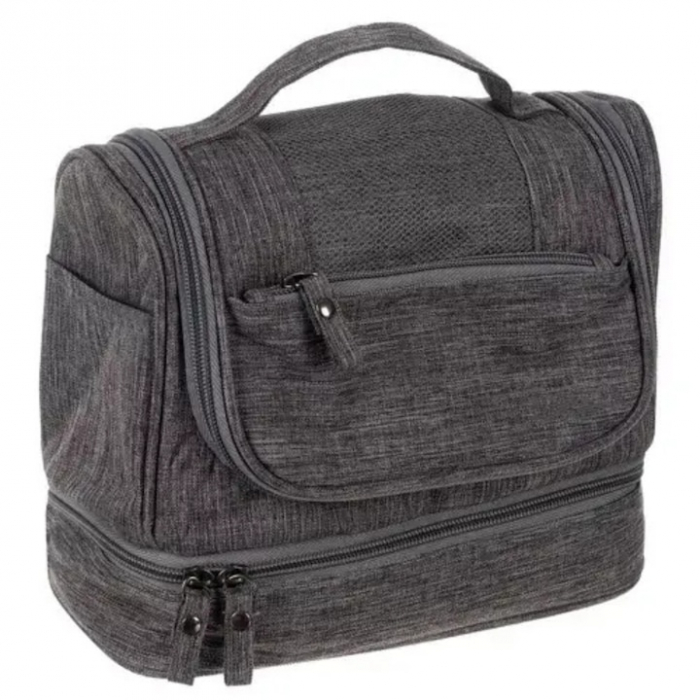Geanta de toaleta suspendabila VarioShop®, material impermeabil, maner ergonomic, carlig, 11 compartimente, portabila, 25 x 20 x 14.5 cm, Gri [18]
