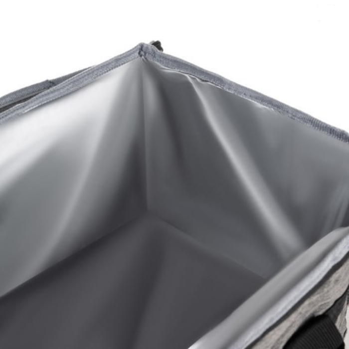 Geanta termica mare 40l VarioShop®, pentru plaja sau calatorii, tesatura impermeabila, interior izolat cu spuma, 2 pachete racire, curea reglabila si manere rezistente, 47 x 28.5 x 30 cm, Gri [8]