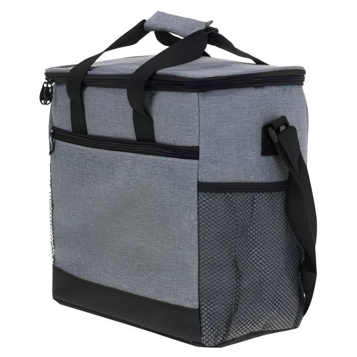 Geanta termica VarioShop®, pentru plaja, camping si picnic, cu fermoar si folie termoizolanta, capacitate 16 L, 31 x 18 x 27 cm, gri [16]