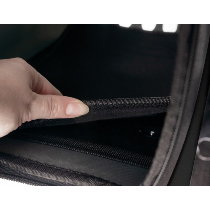 Geanta transport animale de companie VarioShop®, pana la 6 kg, transportor pliabil, ventilatie mare, curea reglabila, fermoar frontal, pentru caini, pisici sau iepuri, Negru [13]