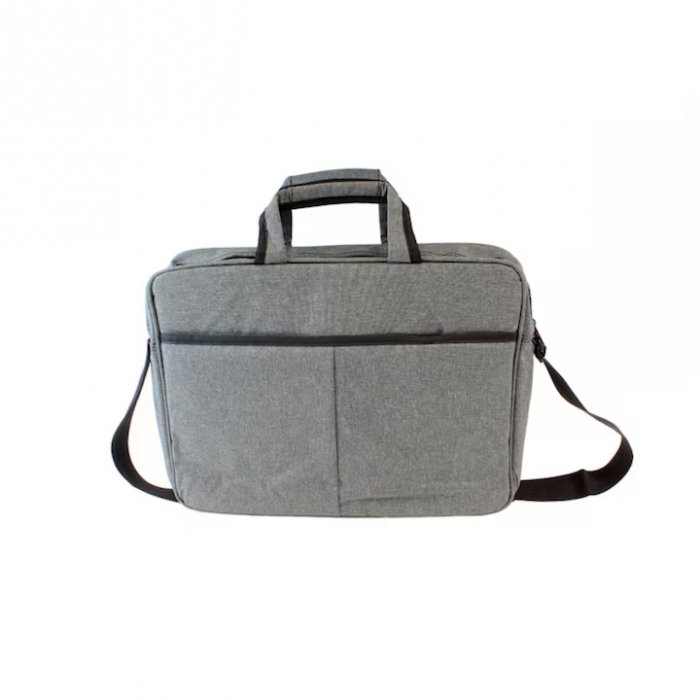 Geanta Universala VarioShop®, pentru Laptop 15.6 inch, Rezistenta la Apa, Curea Detasabila, Design Clasic si Elegant, Compatibila laptop Apple, Asus, Acer, Dell, Huawei, 41 x 32 cm, Gri [9]