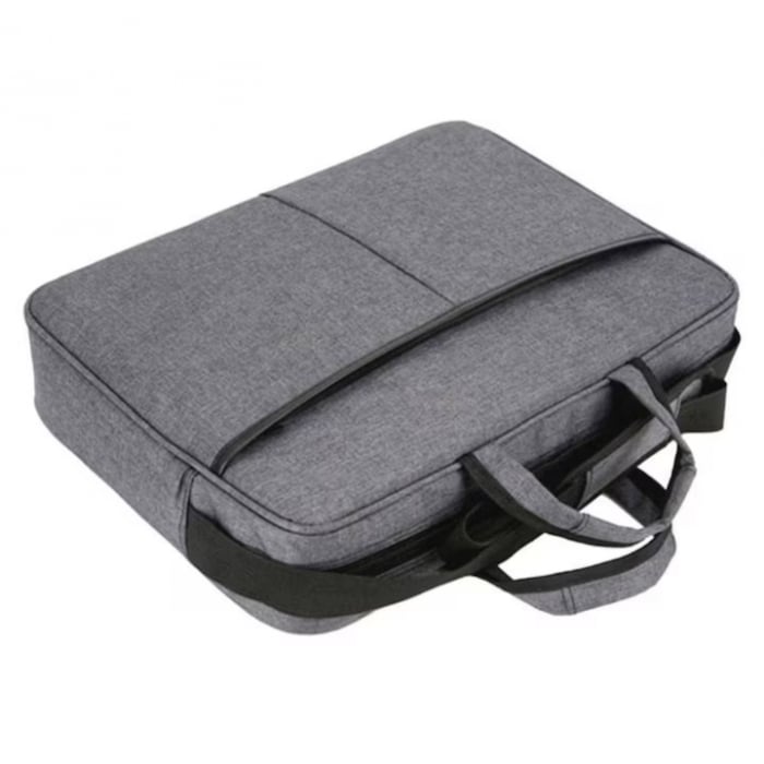 Geanta Universala VarioShop®, pentru Laptop 15.6 inch, Rezistenta la Apa, Curea Detasabila, Design Clasic si Elegant, Compatibila laptop Apple, Asus, Acer, Dell, Huawei, 41 x 32 cm, Gri [4]