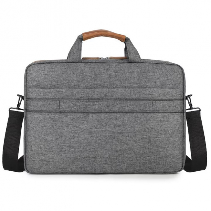 Geanta Universala VarioShop®, pentru Laptop 15.6 inch, Sistem Prindere Valiza, Design Elegant, Rezistenta la Apa, Compatibila laptop Apple MacBook, Asus, Acer, Dell, Huawei, 39 x 28 cm, Gri [9]