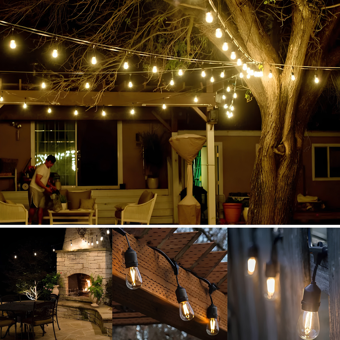 Ghirlanda decorativa VarioShop®, pentru gradina, terasa, balcon, exterior si interior, cu 10 LED-uri, IP44, 10 m, lumina alb cald [6]