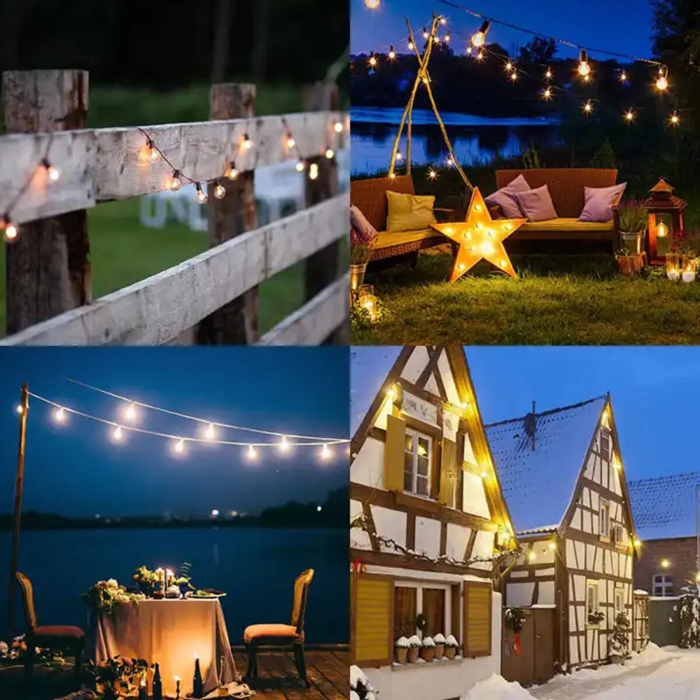 Ghirlanda decorativa VarioShop®, pentru gradina, terasa, balcon, exterior si interior, cu 10 LED-uri, IP44, 10 m, lumina alb cald [8]