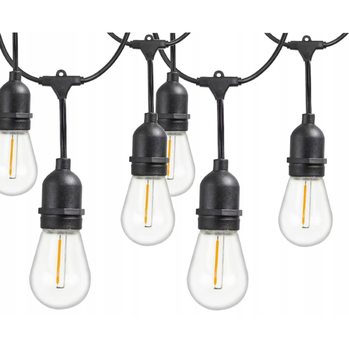 Ghirlanda luminoasa exterior VarioShop®, 15 m, 15 becuri E27, lumina alb cald, pentru balcon, terasa si gradina, IP44 [9]