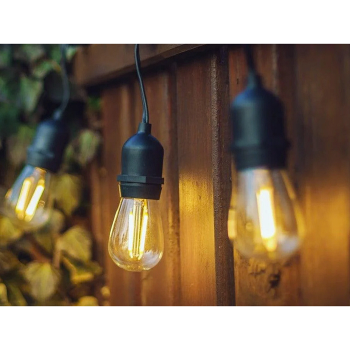 Ghirlanda luminoasa exterior VarioShop®, 15 m, 15 becuri E27, lumina alb cald, pentru balcon, terasa si gradina, IP44 [4]