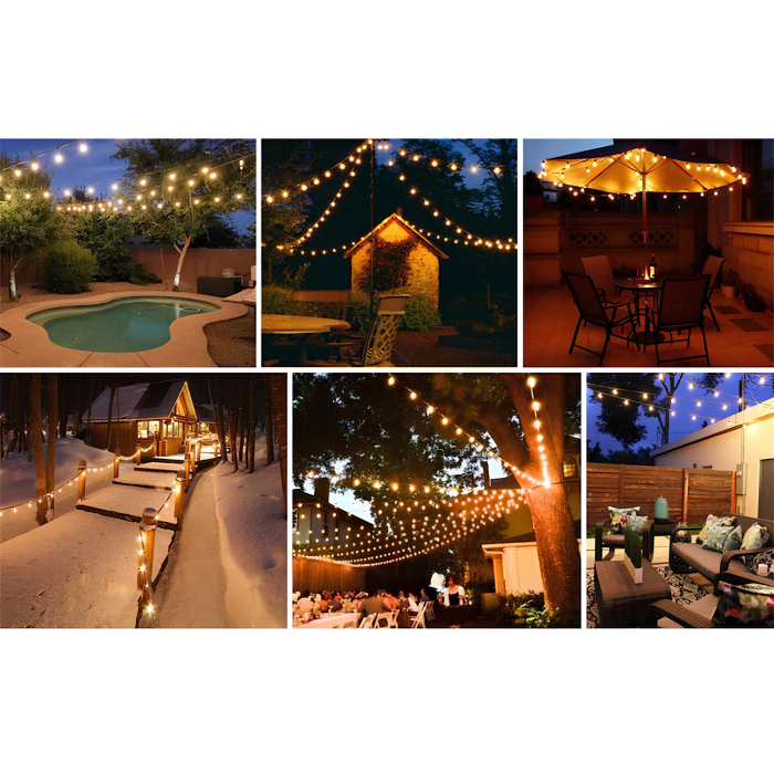 Ghirlanda luminoasa exterior VarioShop®, pentru gradina, terasa si balcon, cu 20 LED-uri, 20 m, lumina alb cald [10]