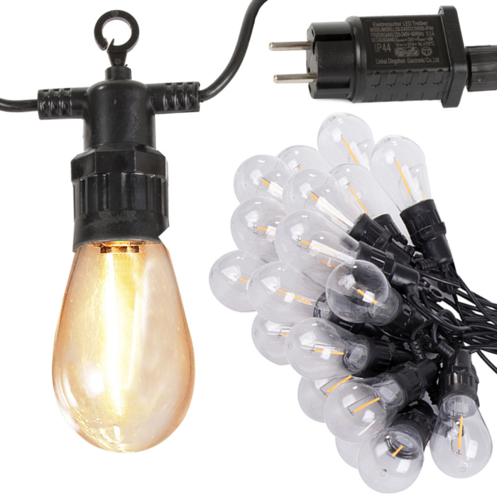 Ghirlanda luminoasa exterior VarioShop®, pentru gradina, terasa si balcon, cu 20 LED-uri, 20 m, lumina alb cald [3]
