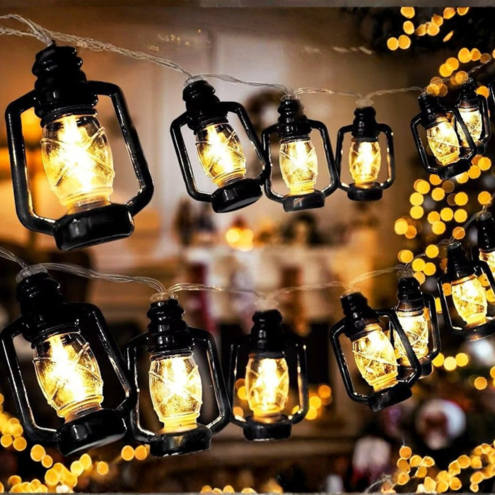 Ghirlanda solara LED VarioShop®, pentru gradina, balcon si terasa, 30 felinare cu aprindere automata seara, 6,3 m, negru [4]
