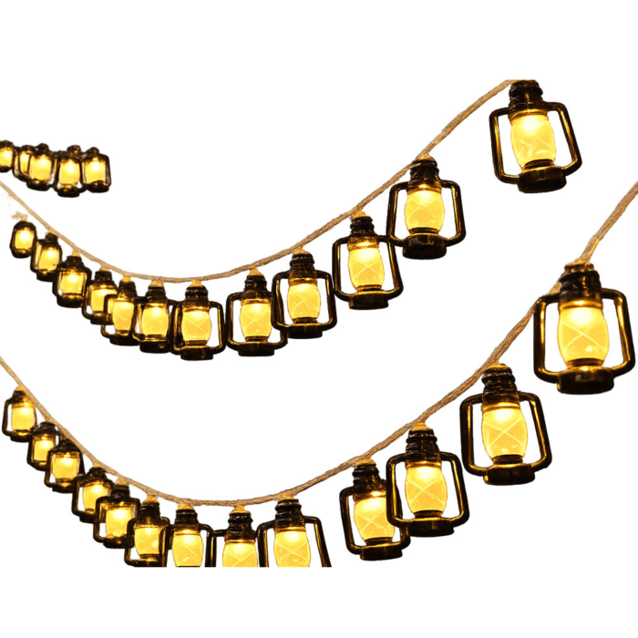 Ghirlanda solara LED VarioShop®, pentru gradina, balcon si terasa, 30 felinare cu aprindere automata seara, 6,3 m, negru [5]