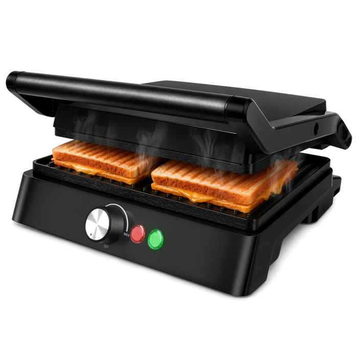 Gratar electric VarioShop®, 2000W, deschidere 180°, control temperatura, placi antiaderente, tava scurgere, negru [13]