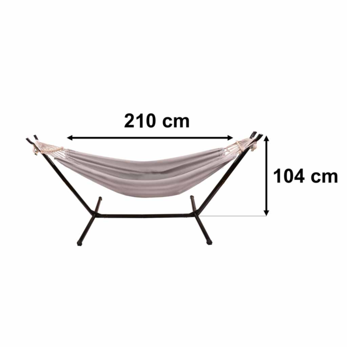 Hamac cu cadru metalic VarioShop®, reglare inaltime 6 niveluri, suport 150 kg, material textil rezistent, pliabil cu geanta transport, pentru terasa si balcon [5]