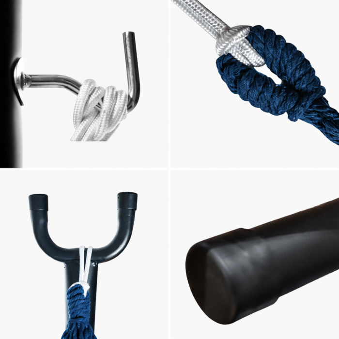 Hamac cu suport metalic si cadru din otel VarioShop®, 2 persoane, 200 kg, reglabil pe inaltime, material bumbac/poliester, pentru gradina, terasa si balcon [5]