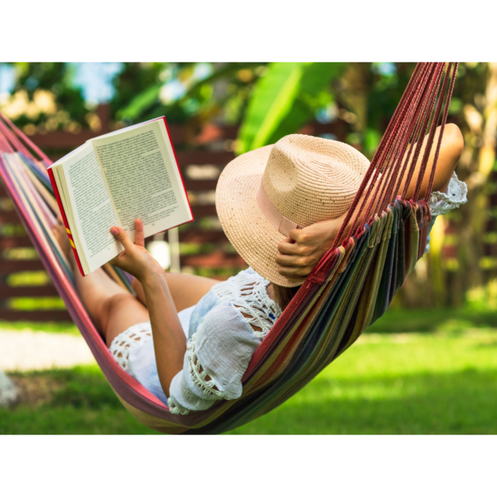 Hamac de gradina 250x150 cm VarioShop®, sarcina maxima 280 kg, bumbac rezistent, cu franghii si geanta transport, pentru exterior si interior [8]