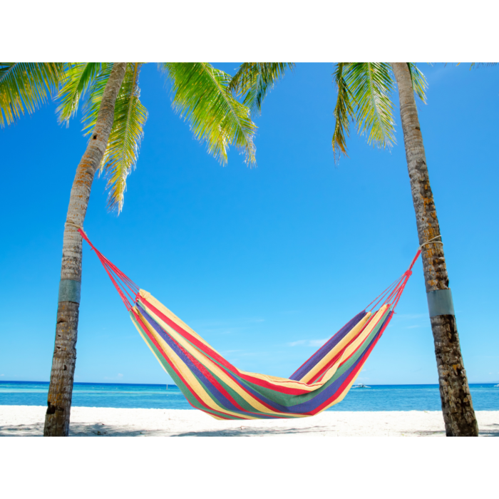 Hamac gradina dublu XXL 200x150 cm, confortabil pentru doua persoane, portabil, durabil, cu dungi, ideal gradina, terasa si camping [6]