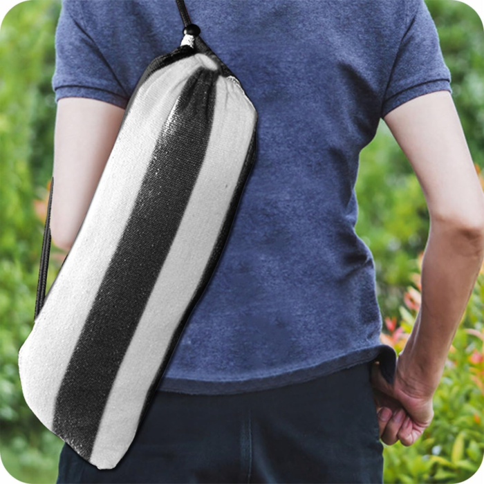 Hamac pentru doua persoane, capacitate 200 kg, montare usoara la copaci, stalpi sau structuri, bumbac/poliester, ideal gradina, terasa si camping, 150x200 cm [6]