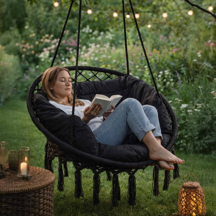 Hamac suspendat tip fotoliu VarioShop® cu perne – Relaxare totală în casa sau grădina ta [2]