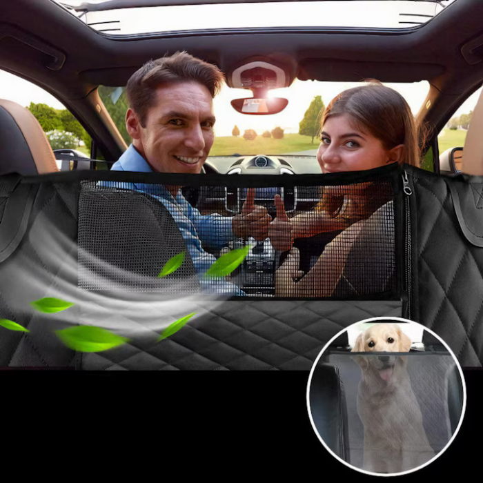 Husa Auto Profesionala VarioShop®, Pentru Protectie si Transport Animale, Caini si Pisici Destinata Banchetei Auto sau Portbagajului, Fereastra Observare, Sectiuni Laterale tip Hamac, Antialunecare, I [4]