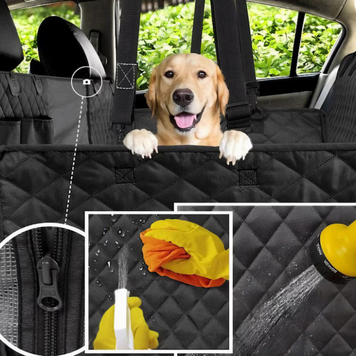 Husa Auto Profesionala VarioShop®, Pentru Protectie si Transport Animale, Caini si Pisici Destinata Banchetei Auto sau Portbagajului, Fereastra Observare, Sectiuni Laterale tip Hamac, Antialunecare, I [7]