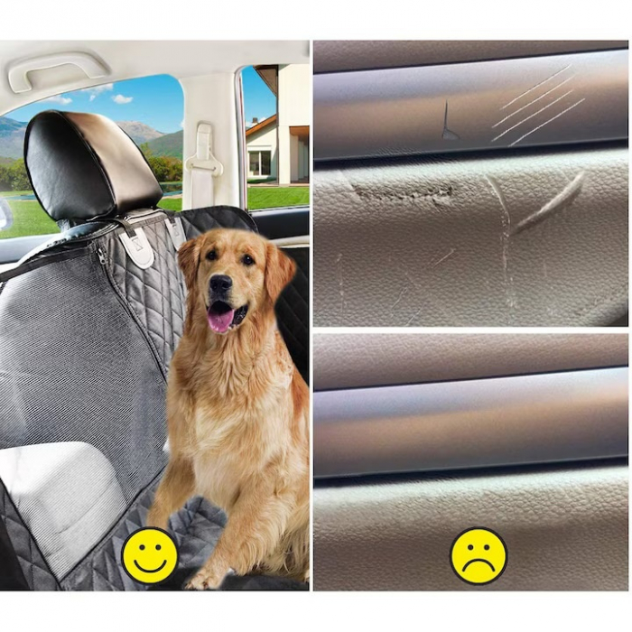 Husa Auto Profesionala VarioShop®, Pentru Protectie si Transport Animale, Caini si Pisici Destinata Banchetei Auto sau Portbagajului, Fereastra Observare, Sectiuni Laterale tip Hamac, Antialunecare, I [6]