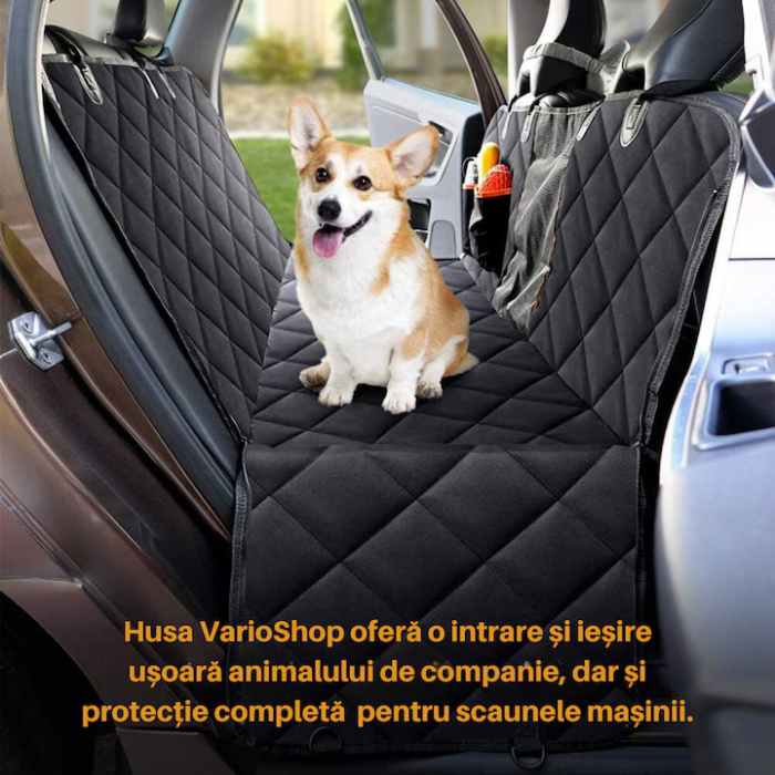 Husa Auto Profesionala VarioShop®, Pentru Protectie si Transport Animale, Caini si Pisici Destinata Banchetei Auto sau Portbagajului, Fereastra Observare, Sectiuni Laterale tip Hamac, Antialunecare, I [3]