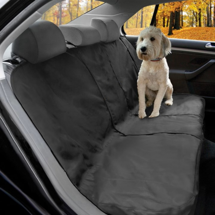 Husa bancheta auto VarioShop® pentru protectie si transport animale, caini si pisici, usor de utilizat si de curatat, antizgarieturi, impermeabila, universala, 144 x 144 cm, negru [18]