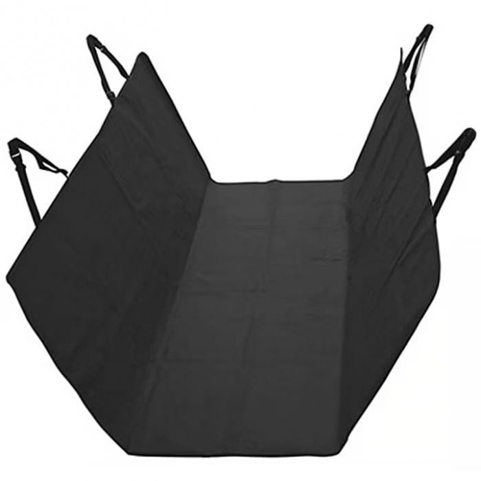 Husa bancheta auto VarioShop® pentru protectie si transport animale, caini si pisici, usor de utilizat si de curatat, antizgarieturi, impermeabila, universala, 144 x 144 cm, negru [14]