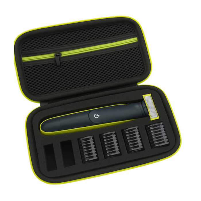 Husa de calatorie VarioShop® pentru Philips OneBlade, carcasa rigida protectie, compatibila QP2xxx si QP6xxx, etui transport aparat de ras cu buzunar accesorii [4]