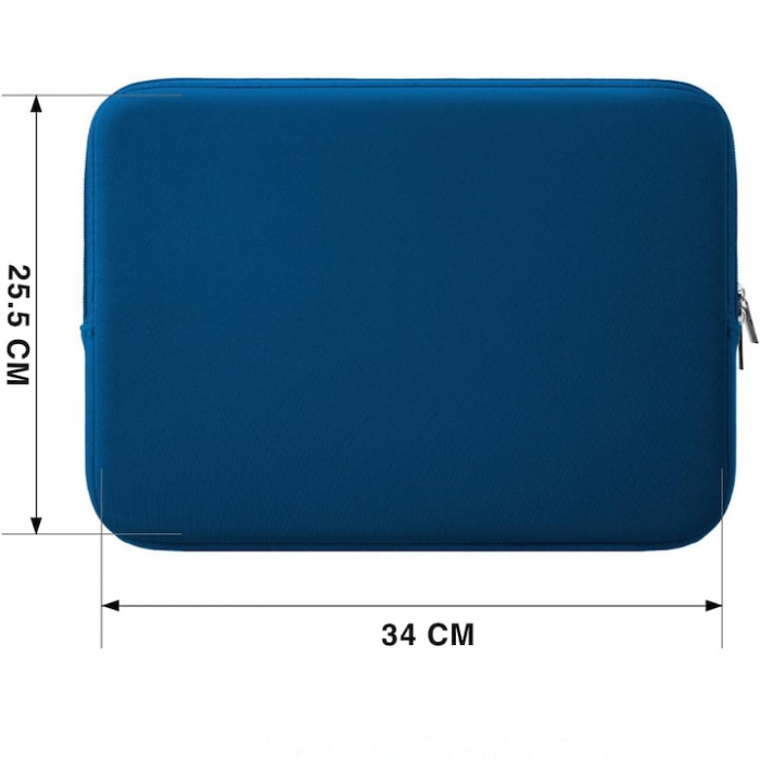 Husa de Protectie si Transport pentru Laptop VarioShop®, pana la 13 inch, cu Burete Antisoc, Rezistena la Apa, Compatibila cu Apple MacBook Air, MacBook Pro Touch, 34 x 1.7 x 25.5 cm, Albastru [2]