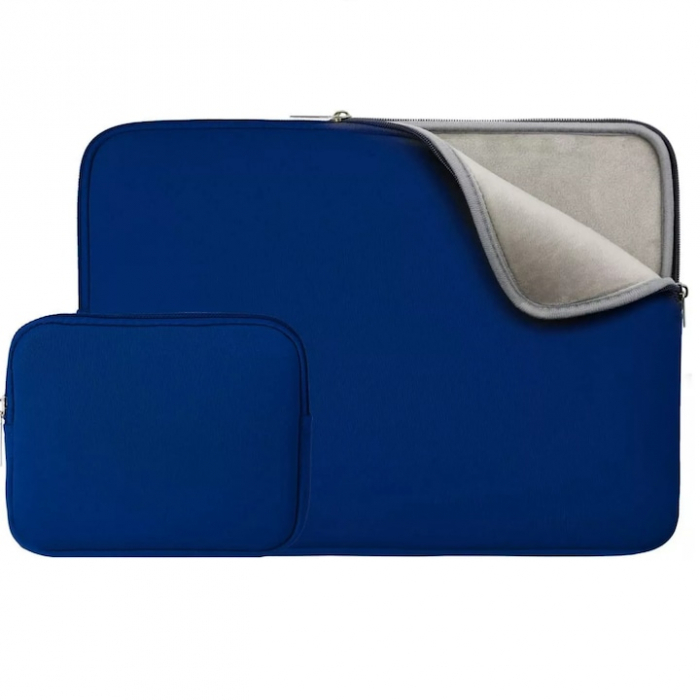 Husa de Protectie si Transport pentru Laptop VarioShop®, pana la 13 inch, cu Burete Antisoc, Rezistena la Apa, Compatibila cu Apple MacBook Air, MacBook Pro Touch, 34 x 1.7 x 25.5 cm, Albastru [7]