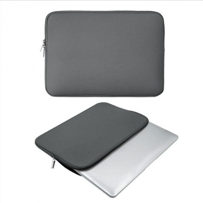 Husa de Protectie si Transport pentru Laptop VarioShop®, pana la 15.6 inch, cu Burete Antisoc, Rezistena la Apa, Compatibila cu Apple MacBook Air, MacBook Pro Touch, 42 x 1.5 x 30 cm, Gri [7]