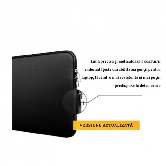 Husa de Protectie si Transport pentru Laptop VarioShop®, pana la 15.6 inch, cu Burete Antisoc, Rezistena la Apa, Compatibila cu Apple MacBook Air, MacBook Pro Touch, 38 x 1.5 x 29 cm, Negru [2]