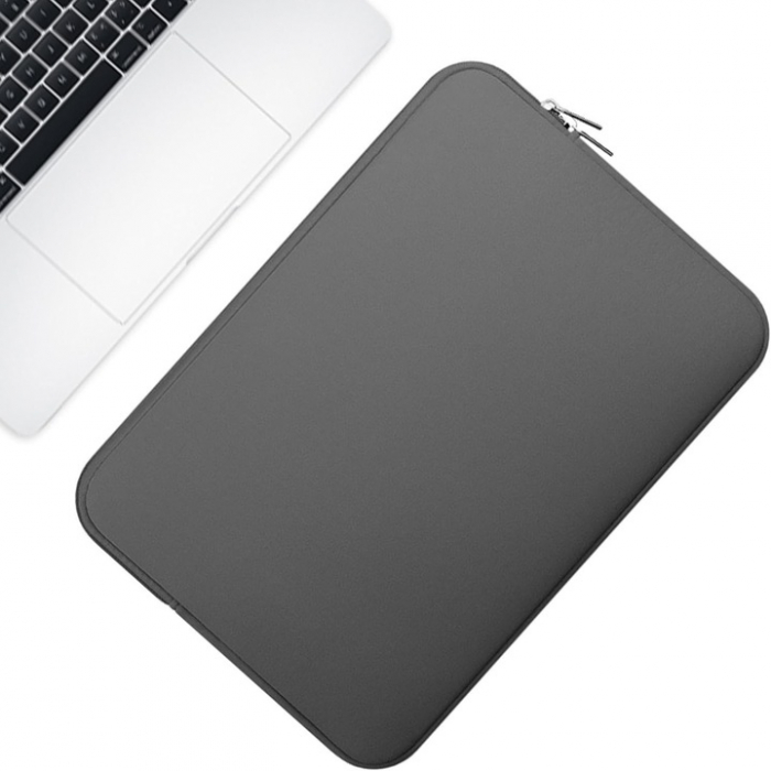Husa de Protectie si Transport pentru Laptop VarioShop®, pana la 15.6 inch, cu Burete Antisoc, Rezistena la Apa, Compatibila cu Apple MacBook Air, MacBook Pro Touch, 42 x 1.5 x 30 cm, Gri [5]