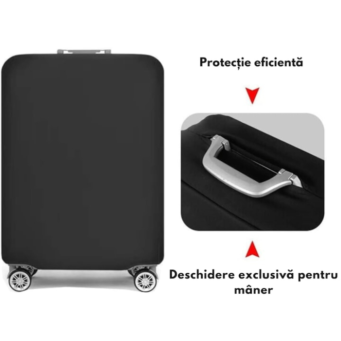 Husa de Valiza Elastica VarioShop®, Marime Medie M, Impermeabila, Rezistenta la Zgarieturi, Usor de Montat, Culoare Neagra [5]