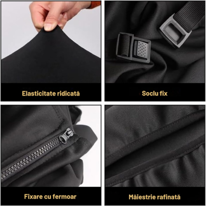 Husa de Valiza Elastica VarioShop®, Marime Medie M, Impermeabila, Rezistenta la Zgarieturi, Usor de Montat, Culoare Neagra [9]