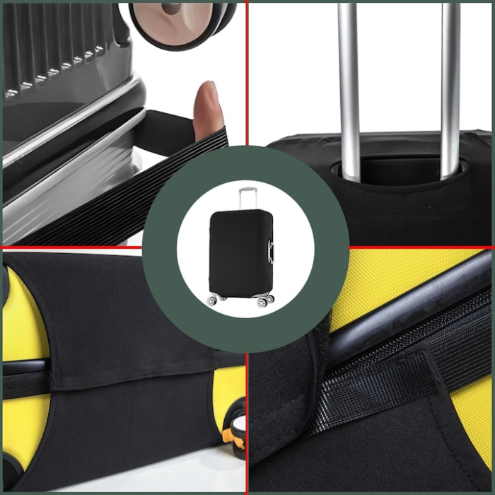 Husa de Valiza Elastica VarioShop®, Marime Medie M, Impermeabila, Rezistenta la Zgarieturi, Usor de Montat, Culoare Neagra [10]