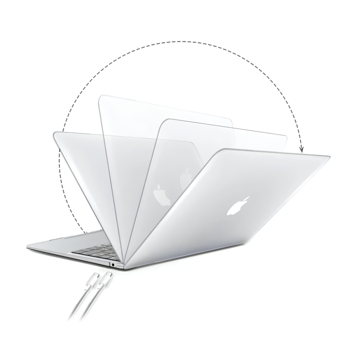 Husa laptop MacBook Air 13.3 VarioShop®, protectie policarbonat, antizgariere, picioare antiderapante, transparenta [10]