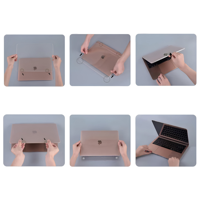 Husa laptop MacBook Air 13.3 VarioShop®, protectie policarbonat, antizgariere, picioare antiderapante, transparenta [8]