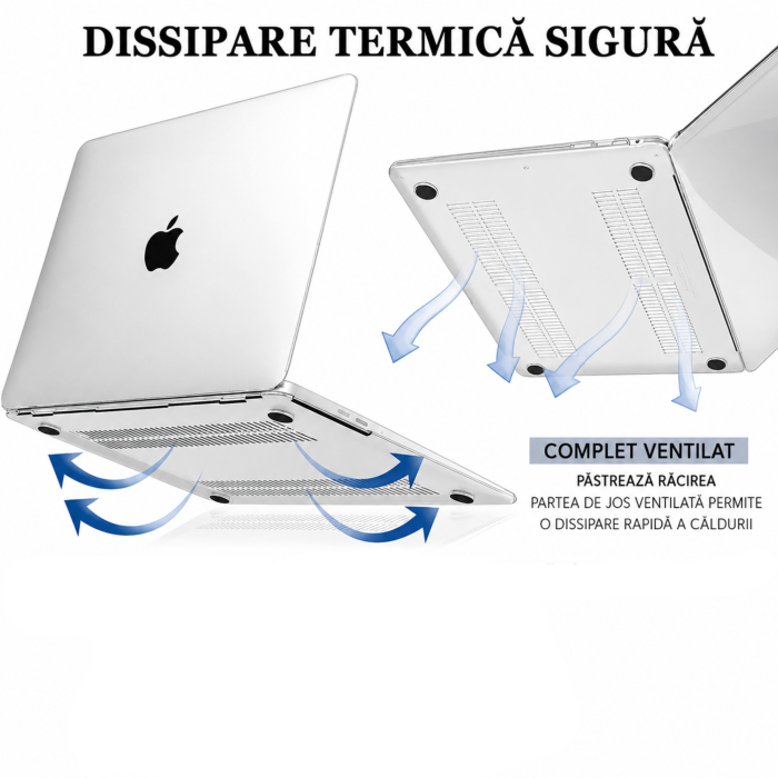 Husa laptop MacBook Air 13.3 VarioShop®, protectie policarbonat, antizgariere, picioare antiderapante, transparenta [4]