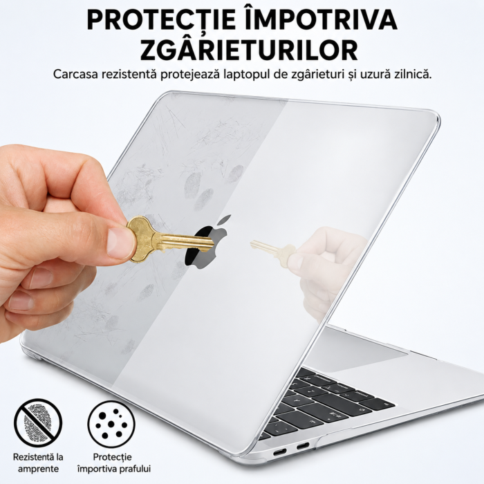 Husa laptop MacBook Air 13.3 VarioShop®, protectie policarbonat, antizgariere, picioare antiderapante, transparenta [3]