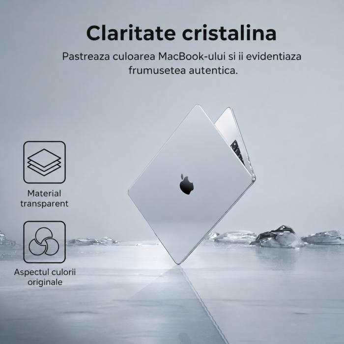 Husa laptop MacBook Air 13.3 VarioShop®, protectie policarbonat, antizgariere, picioare antiderapante, transparenta [5]