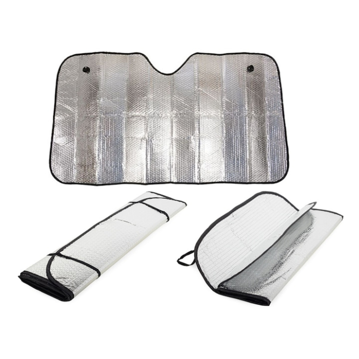 Husa parasolar auto universala reflectorizanta pentru parbriz VarioShop®, protectie solara vara si anti-inghet iarna, material rezistent impermeabil, grosime 4 mm, dimensiune 130 x 60 cm [11]